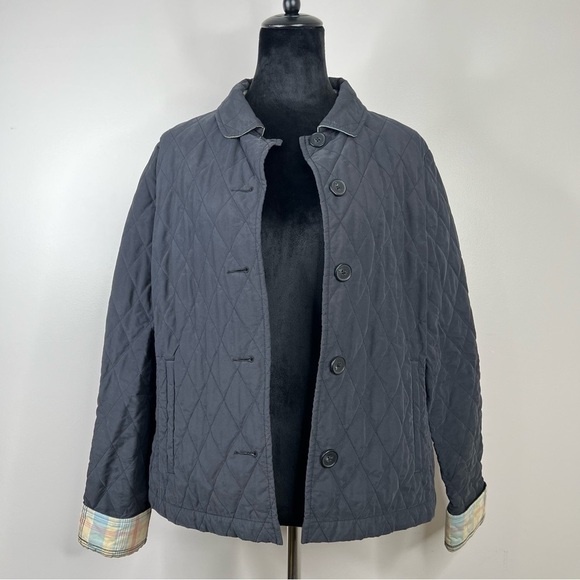 L.L. Bean Vintage Quilted Plaid Lined Button Front Jacket - Picture 1 of 16